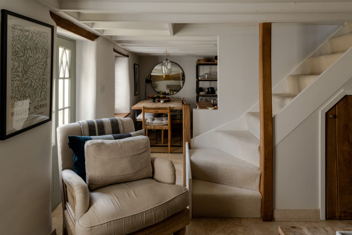 open-plan cottage living space