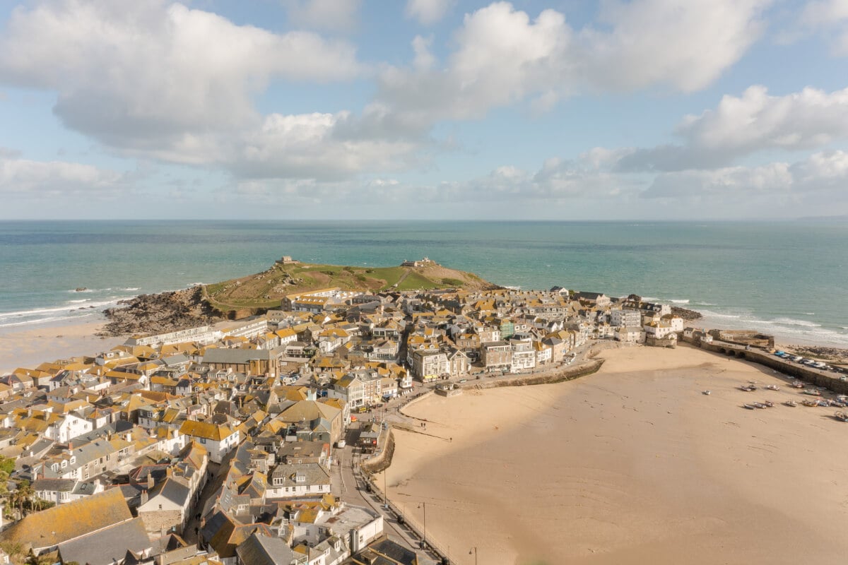 A Small Victorian Apartment by the Sea in Cornwall 18 st ives cornwall from the sky A Small Victorian Apartment by the Sea in Cornwall