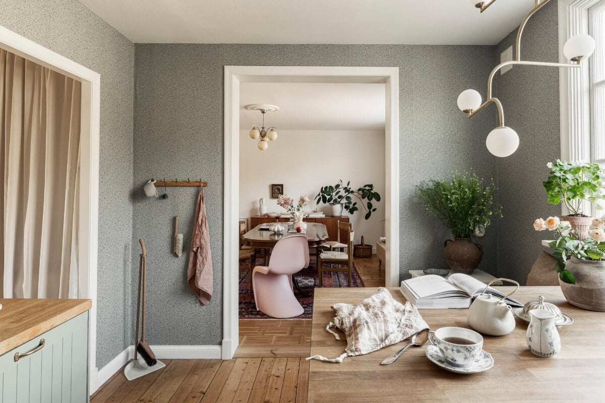 A Swedish Duplex Apartment Inspired by A Danish Summer House 26 view into dining room