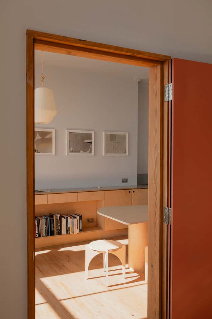 Bespoke Furniture in a Restored Seaside Apartment in England 10 view into living space