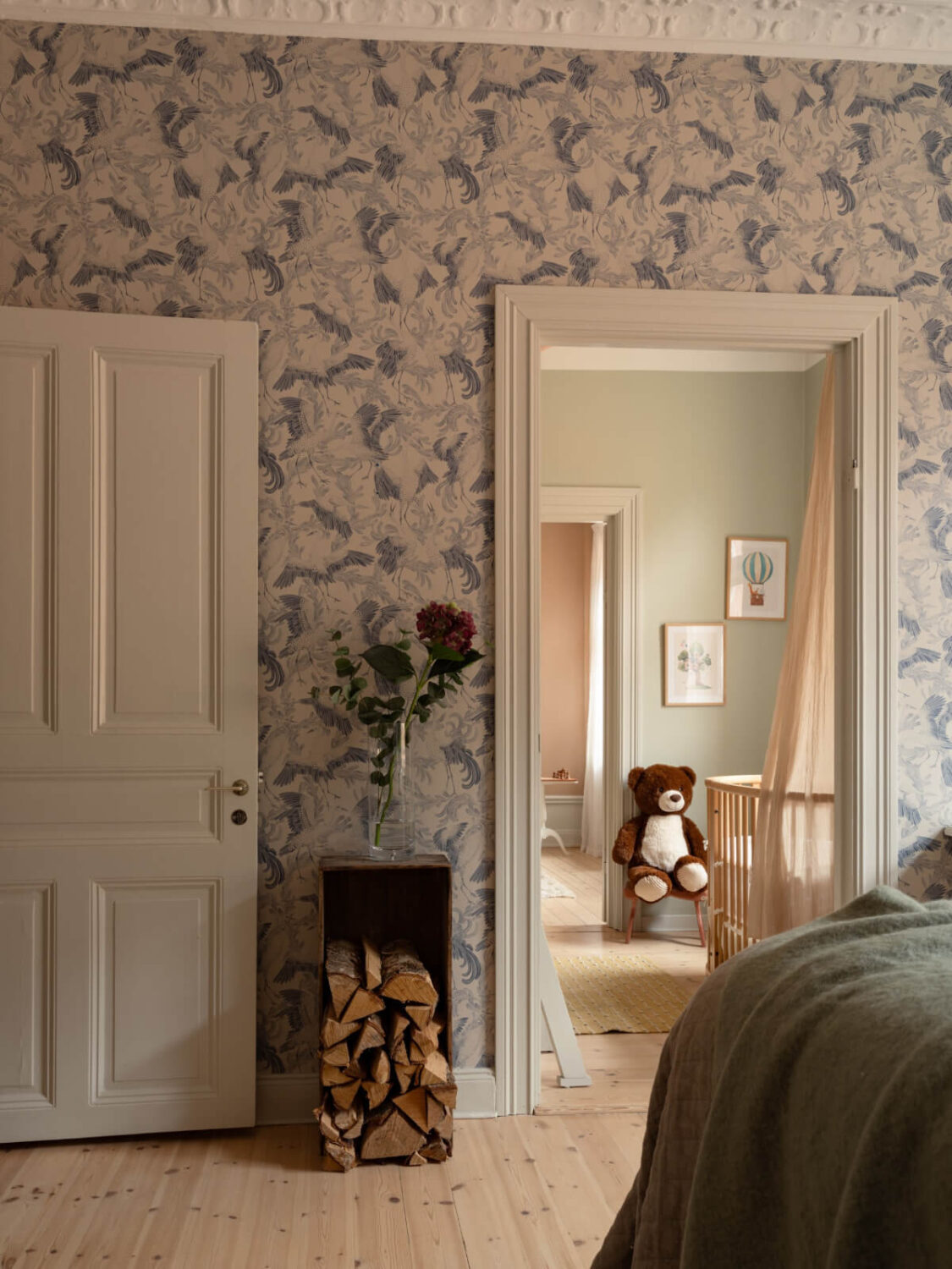 Soft Color Tones in a Renovated Turn-of-the-Century Apartment 25 wallpaper detail