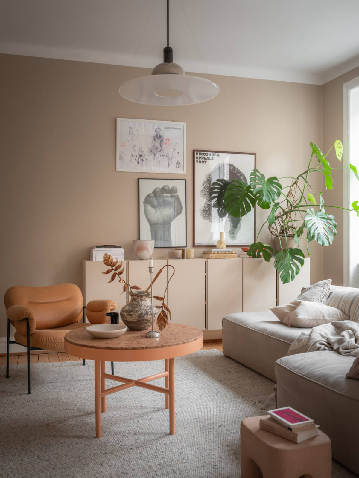 warm beige walls living room