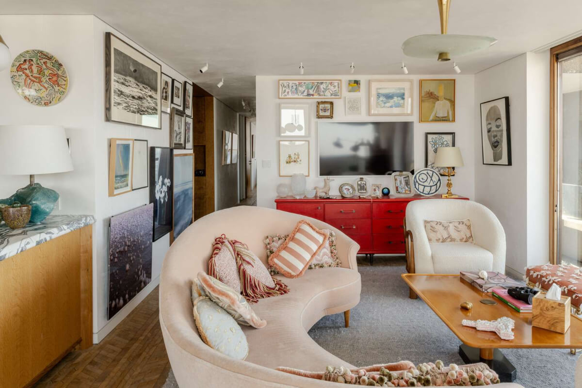art-filled living room
