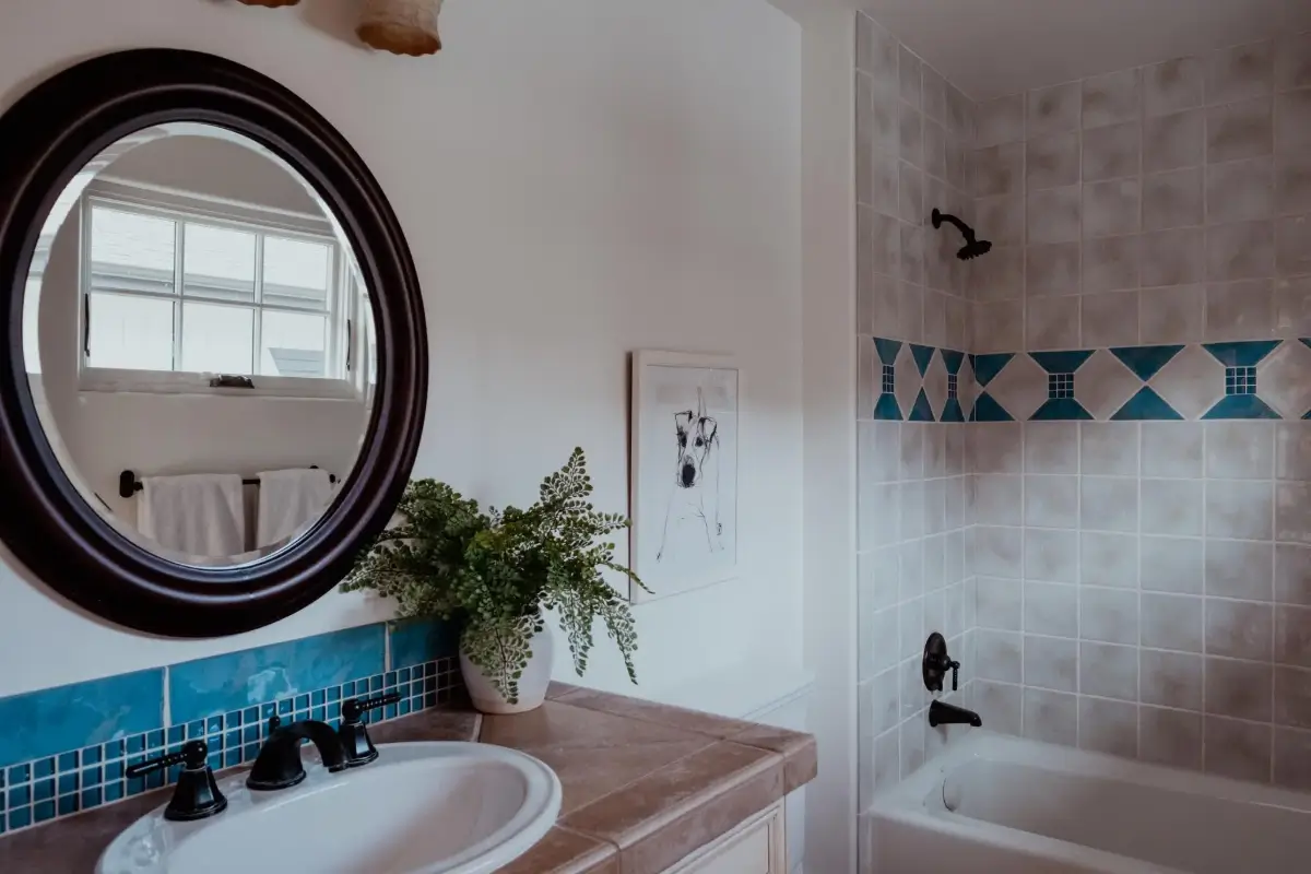 Mediterranean Elegance Meets Modern Living in the Heart of Bonnie Brae 35 bathroom blue tiles