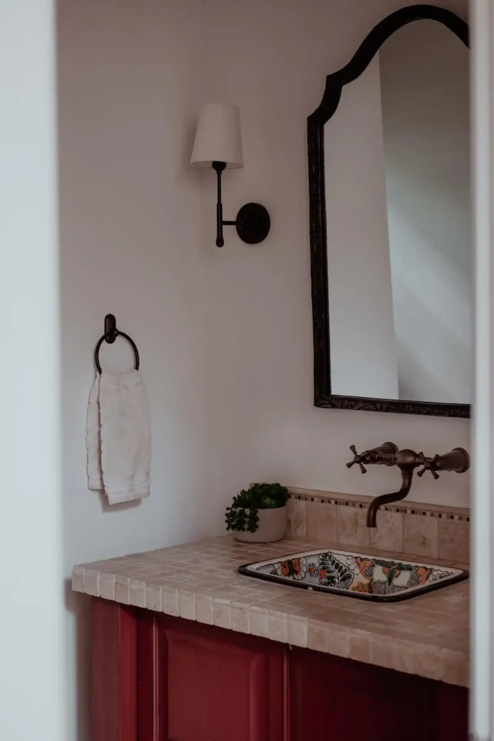 Mediterranean Elegance Meets Modern Living in the Heart of Bonnie Brae 22 bathroom painted sink