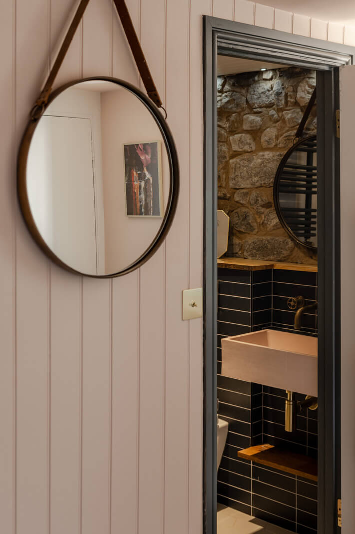 A Grand Georgian Home with Views of the Jurassic Coast 18 bathroom stone wall