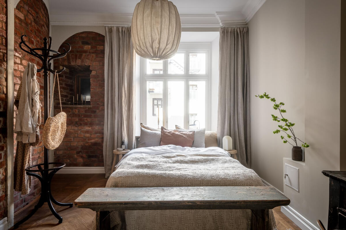 A Stunning Kitchen in a Classic Renovated Turn-of-the-Century Apartment 24 bedroom exposed brick