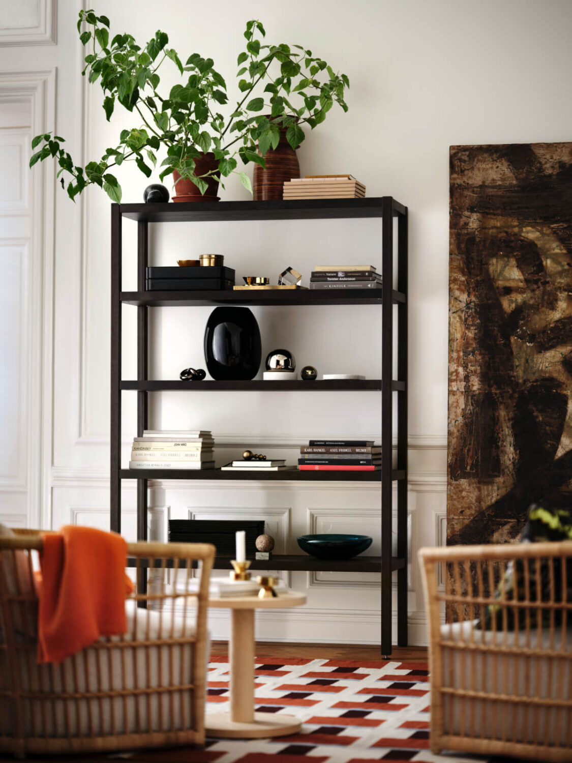 black open bookcase ikea stockholm 2025 nordroom IKEA STOCKHOLM 2025 Collection: Classic Designs Made Of Natural Materials