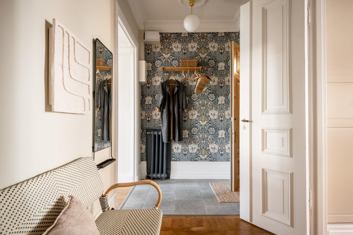 A Stunning Kitchen in a Classic Renovated Turn-of-the-Century Apartment 33 entry hall floor tiles wallpaper A Stunning Kitchen in a Classic Renovated Turn-of-the-Century Apartment