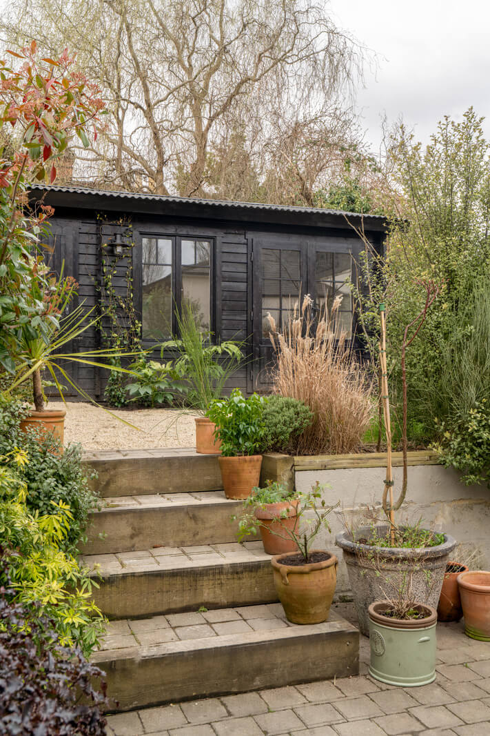 A Kitchen with Terracotta Tiles in a Renovated English Home 24 garden shed