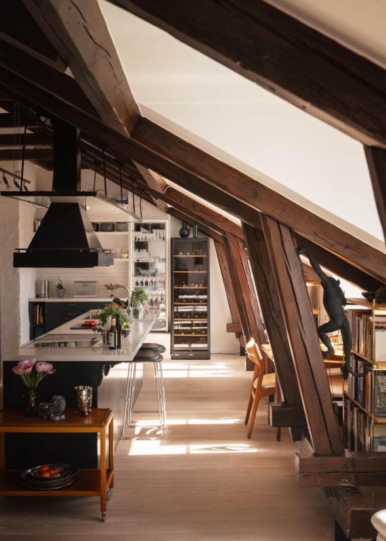 Revisiting a Spectacular Stockholm Penthouse with Exposed Beams - The ... - Industrial Penthouse Condo With Exposed Beams
