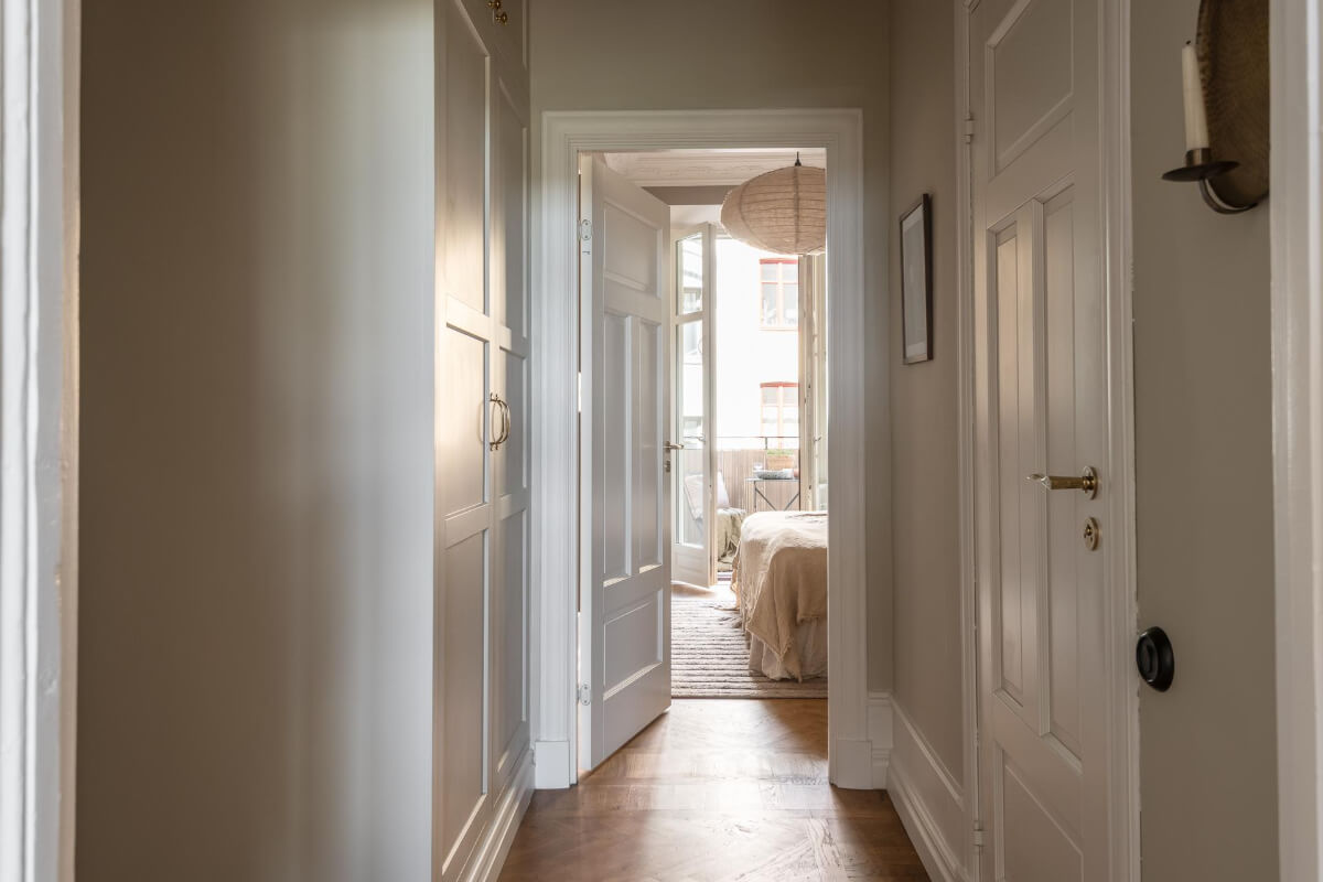 A Stunning Kitchen in a Classic Renovated Turn-of-the-Century Apartment 18 hall built in wardrobe