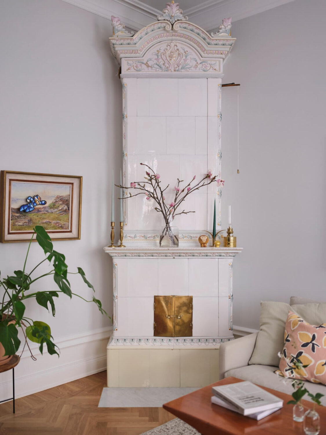Classic Elements and Light Rooms in a Lovely Family Apartment 3 historic fireplace