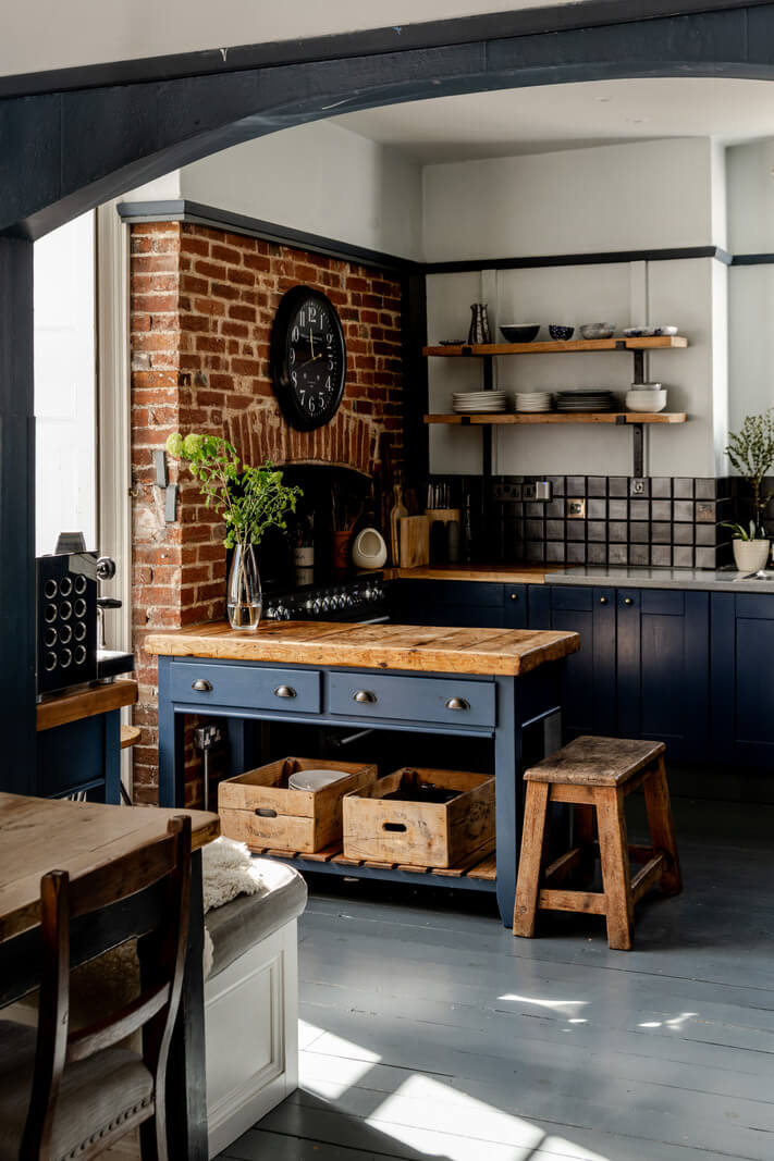 A Grand Georgian Home with Views of the Jurassic Coast 8 kitchen exposed brick fireplace
