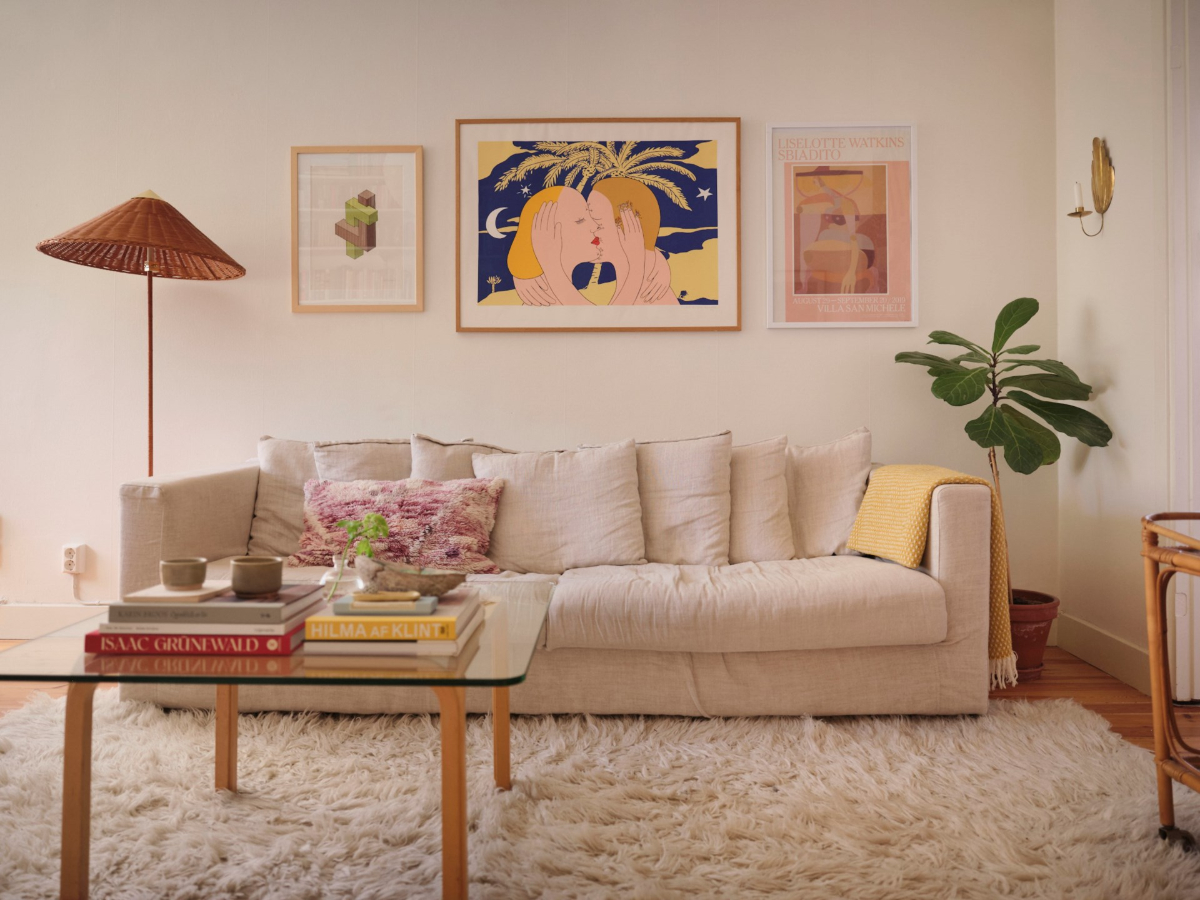 A Light-Filled Functionalist Apartment in Stockholm 5 light colored scandinavian living room