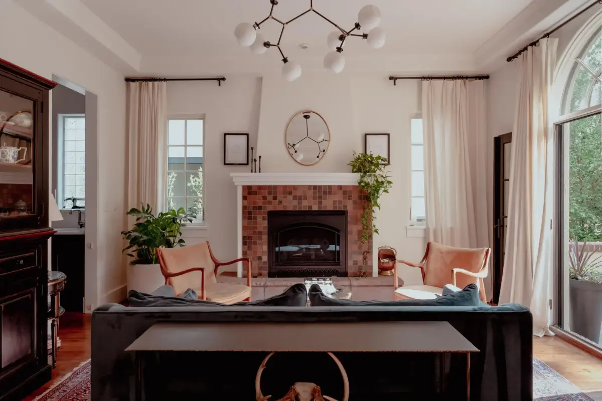 Mediterranean Elegance Meets Modern Living in the Heart of Bonnie Brae 4 living room fireplace