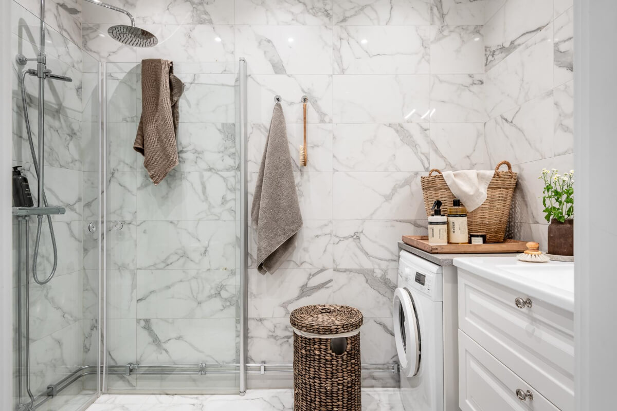 A Stunning Kitchen in a Classic Renovated Turn-of-the-Century Apartment 29 marble bathroom
