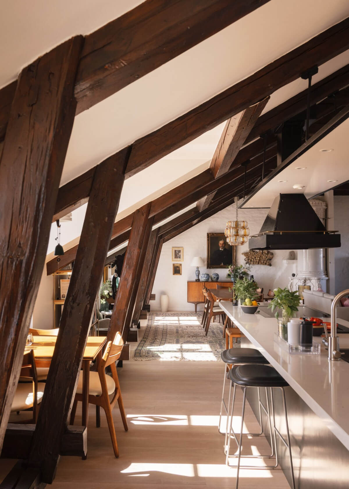 Revisiting a Spectacular Stockholm Penthouse with Exposed Beams - The ... - Steel Beam Penthouse