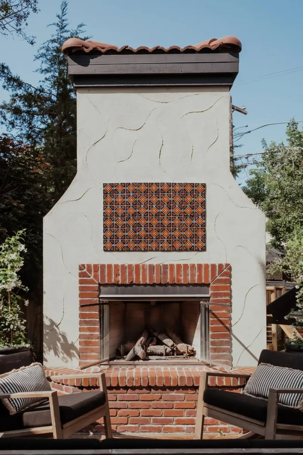 Mediterranean Elegance Meets Modern Living in the Heart of Bonnie Brae 38 outdoor fireplace
