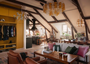 View of Revisiting a Spectacular Stockholm Penthouse with Exposed Beams - The ...