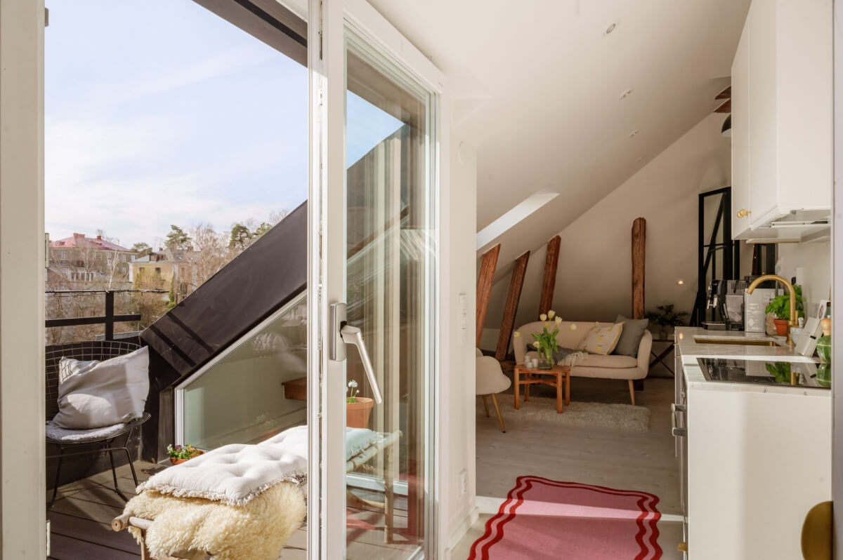small attic apartment roof terrace