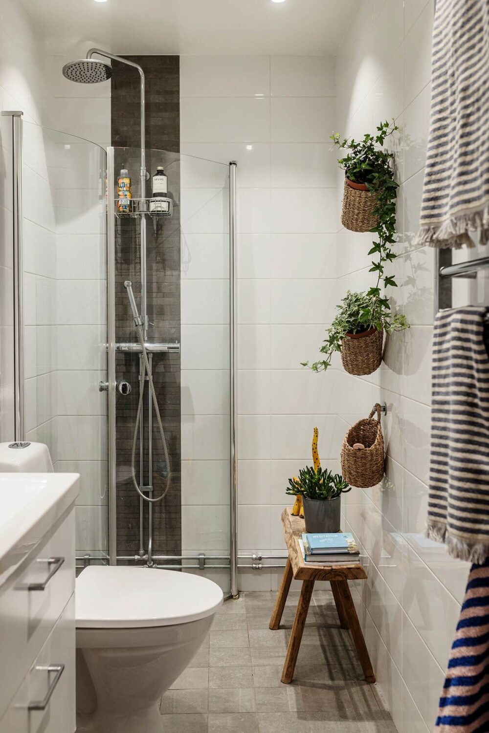 A Bright Family Apartment in Södermalm 20 small white and gray bathroom