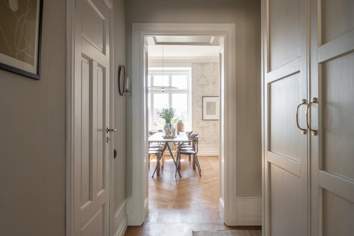 A Stunning Kitchen in a Classic Renovated Turn-of-the-Century Apartment 10 view into kitchen