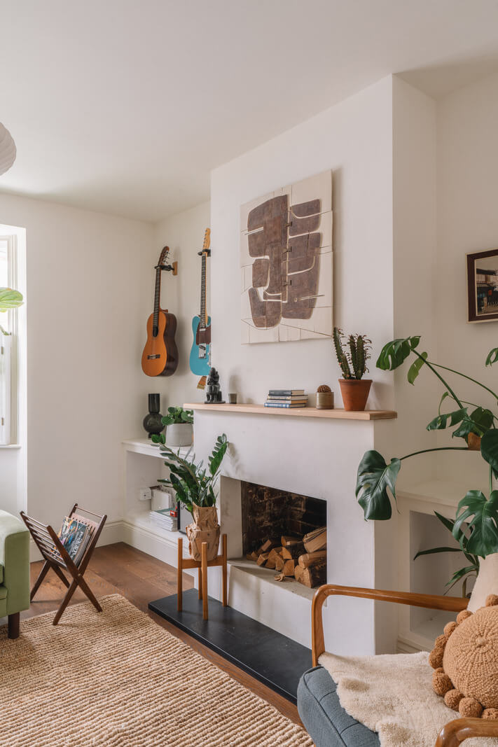 A Kitchen with Terracotta Tiles in a Renovated English Home 4 white living room fireplace