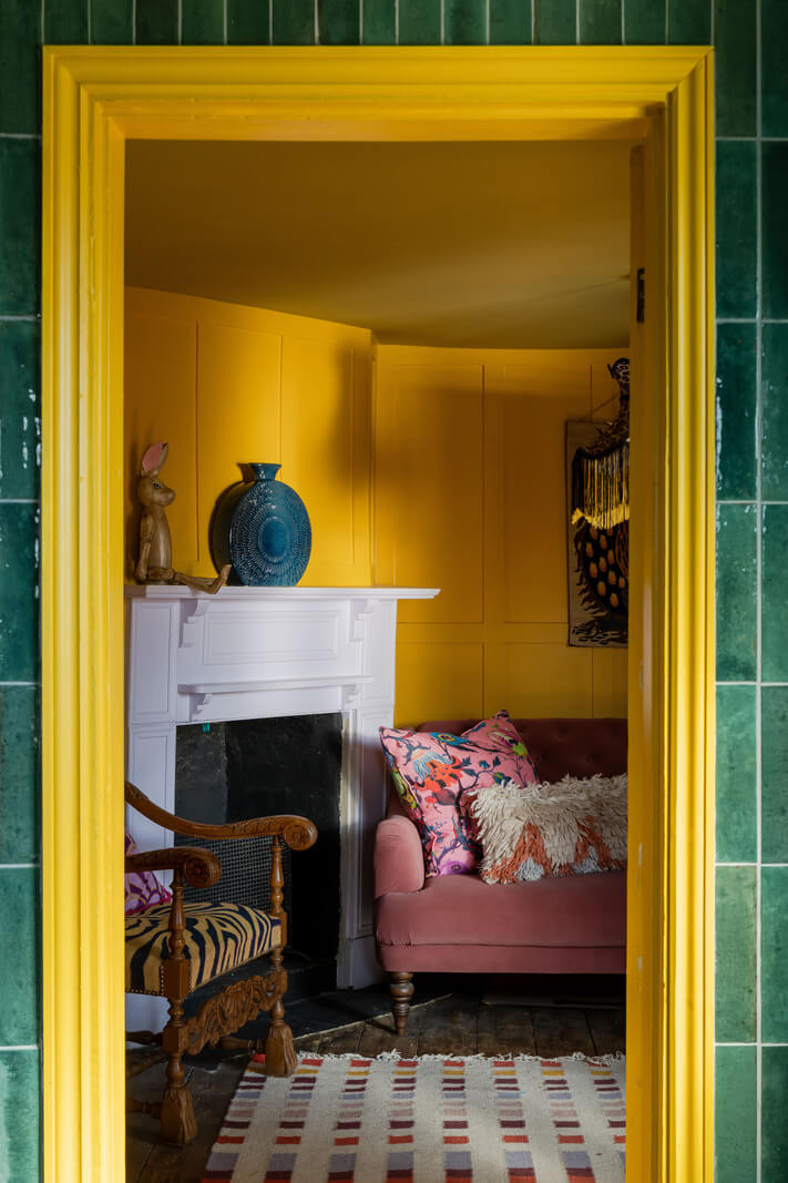 yellow sitting room fireplace nordroom
