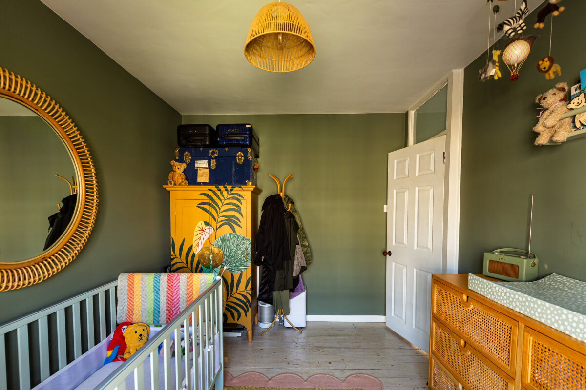 An Open-Plan Living Space and Colorful Bedrooms in a London Duplex 21 forest green walls nursery