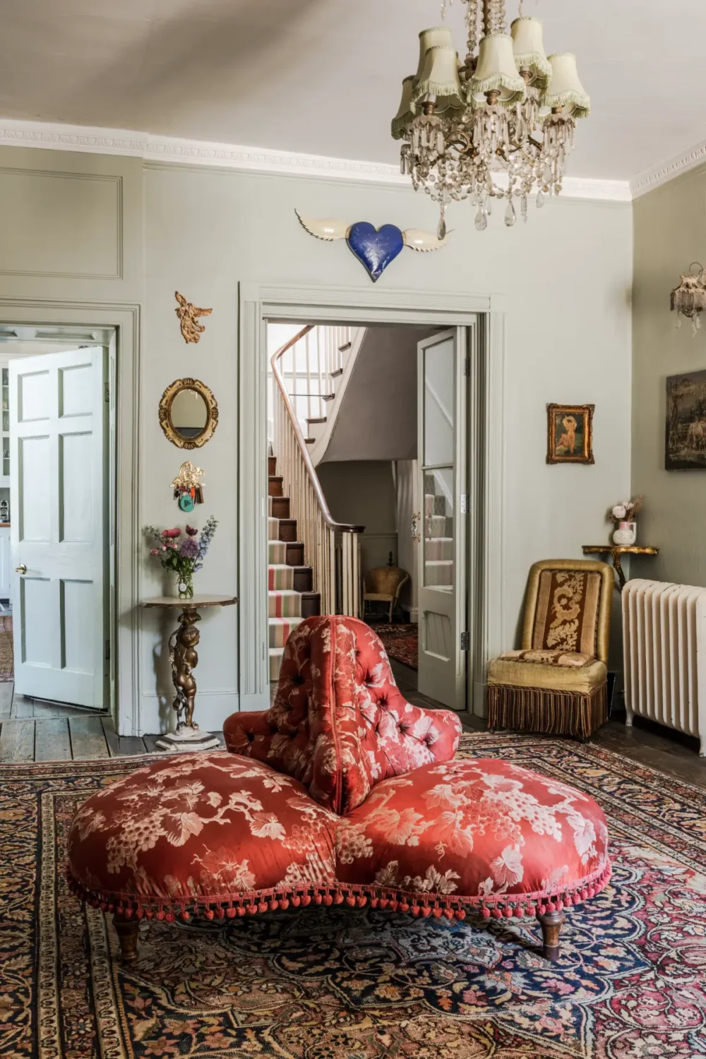 Pearl Lowe and Danny Goffey’s Eclectic Gothic Somerset Home Is For Sale 3 foyer large rug pearl lowe somerset house Pearl Lowe and Danny Goffey’s Eclectic Gothic Somerset Home Is For Sale