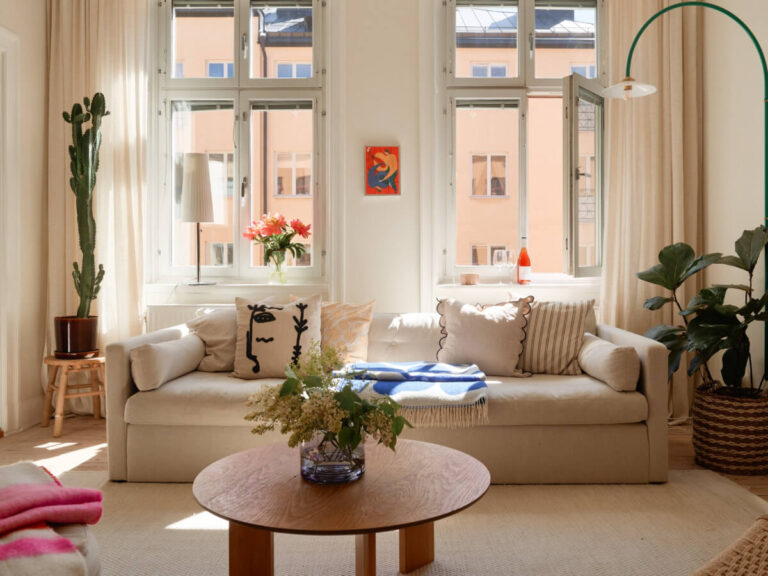 A Light-Filled Stockholm Apartment with Bright Color Pops - The Nordroom