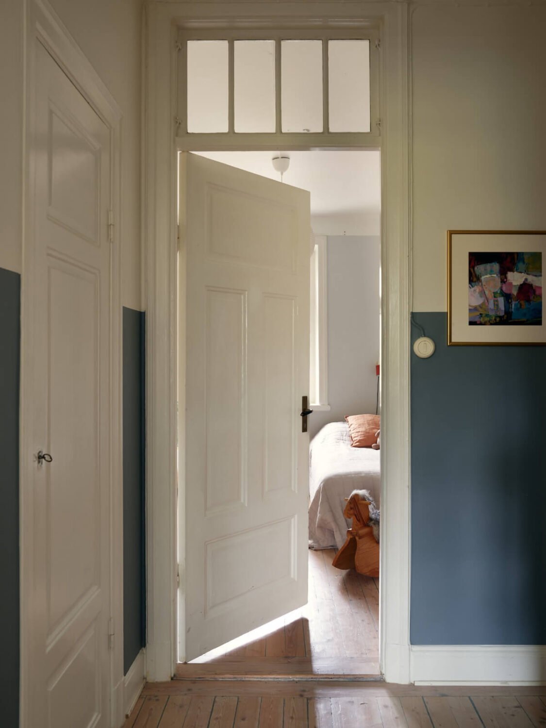 An Art Nouveau Apartment with a Deep Green Kitchen 19 original wooden door