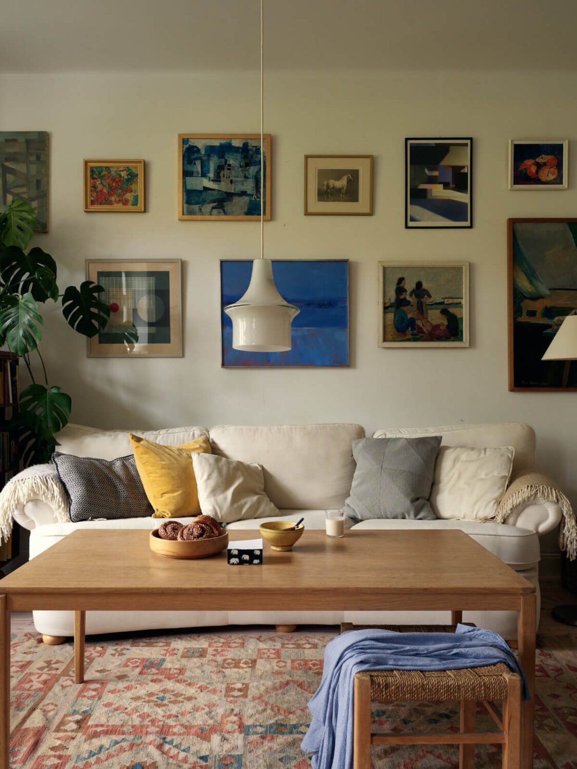 An Art Nouveau Apartment with a Deep Green Kitchen 11 sitting room detail