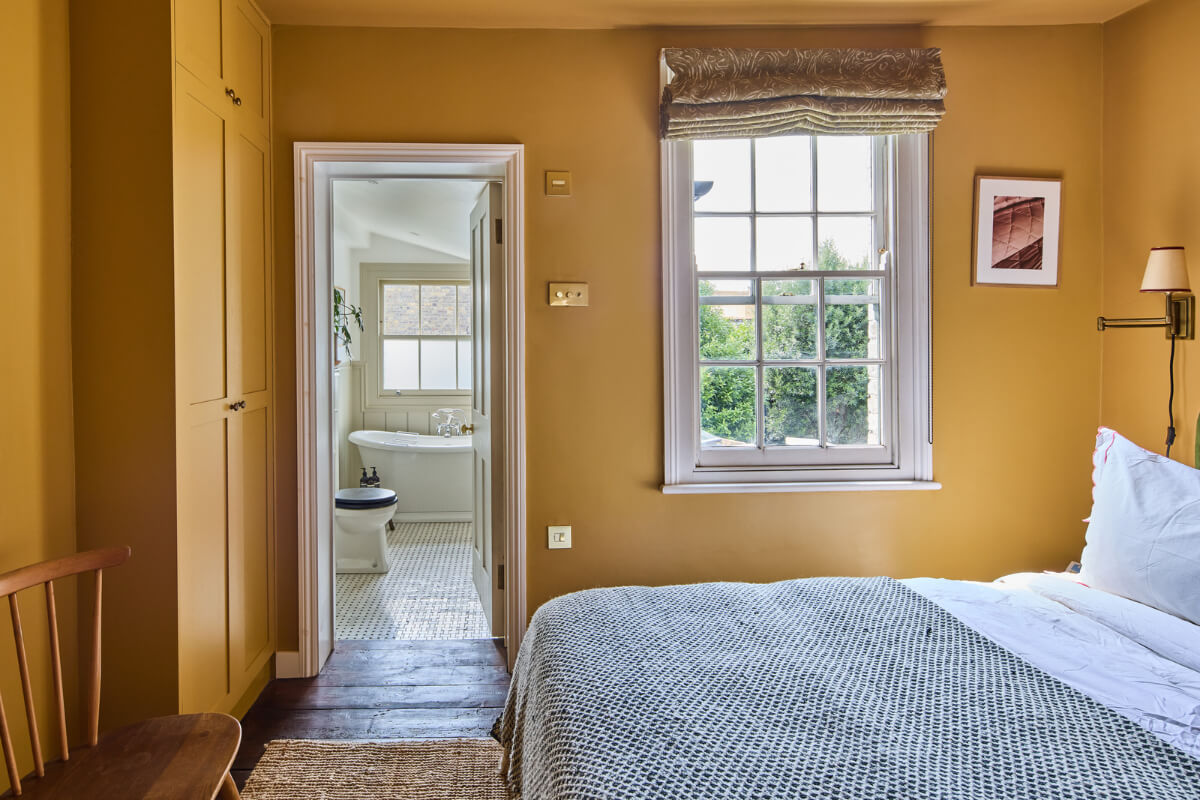 golden yellow bedroom
