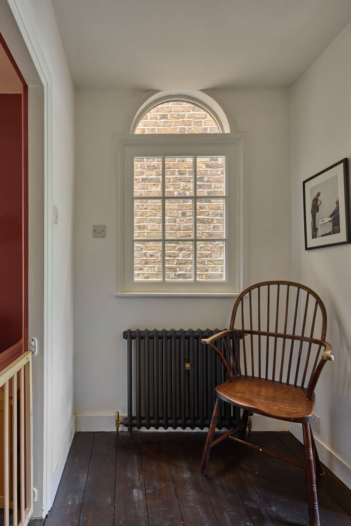 hall black wooden floorboards