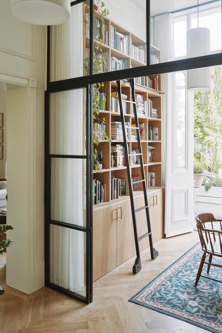 Grand Proportions and Bay Windows in a Belsize Park Apartment 12 home office high bookcases