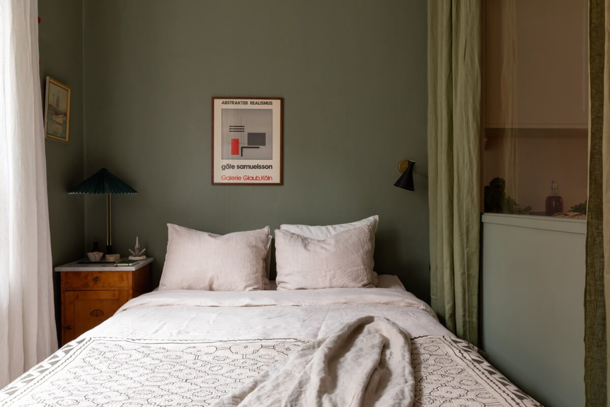 small green bedroom window toward kitchen