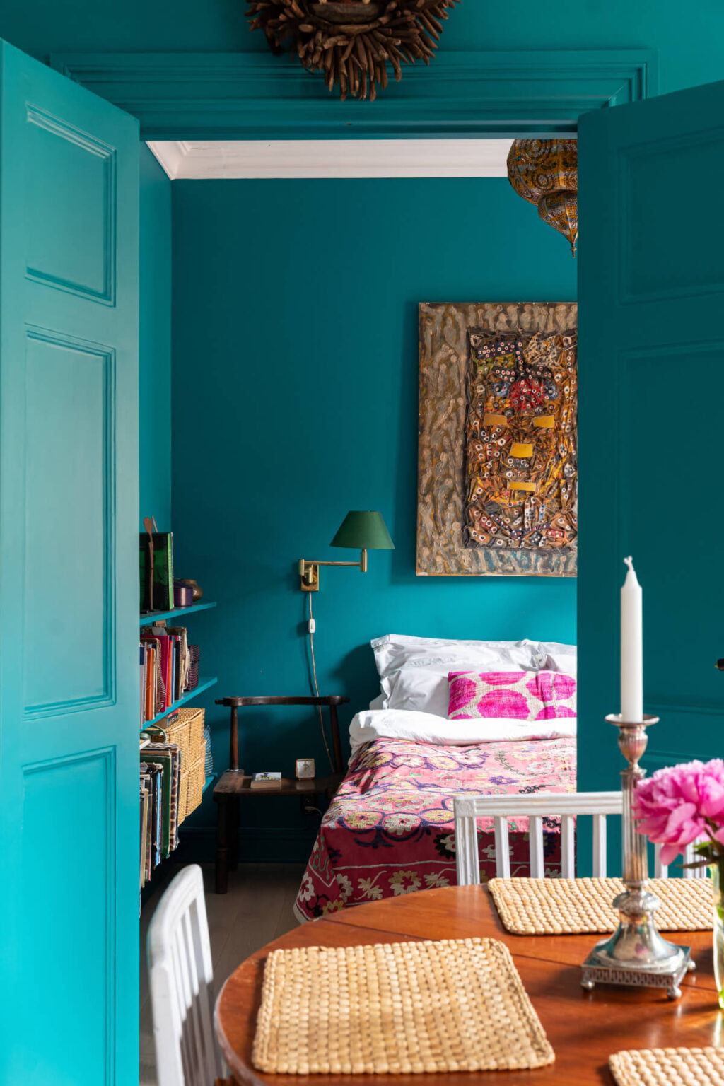 Bold Teal Walls and Antiques in a Turn-of-the-Century Apartment - The ...