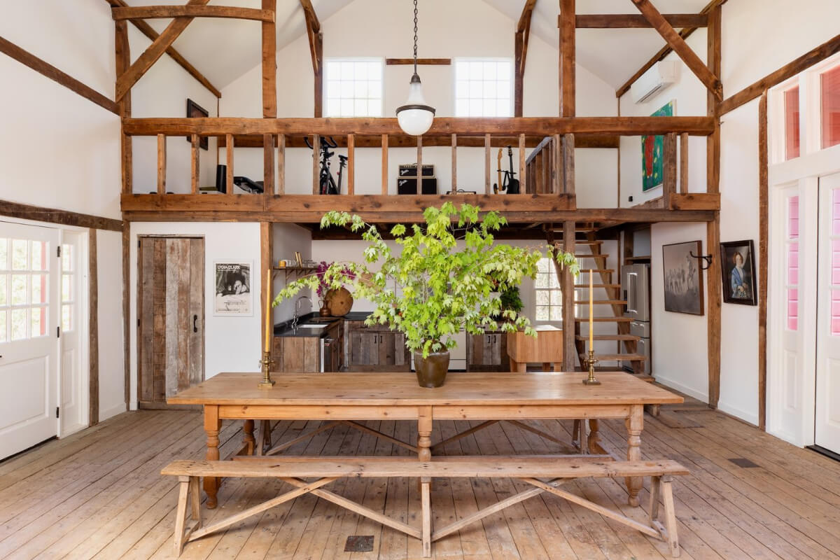 converted barn rustic timber beams