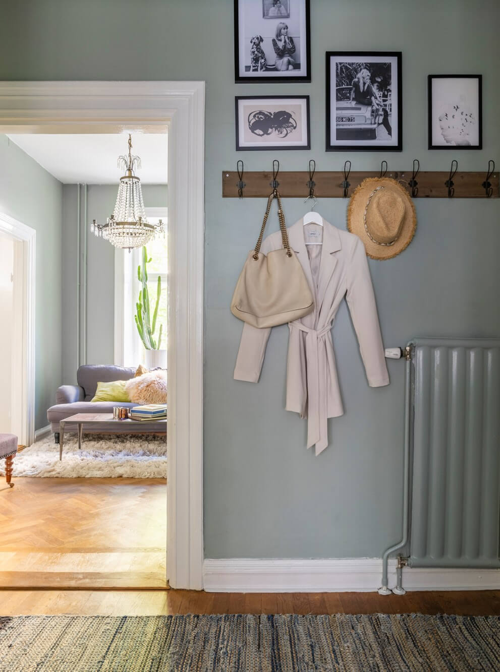 hall with coat hooks