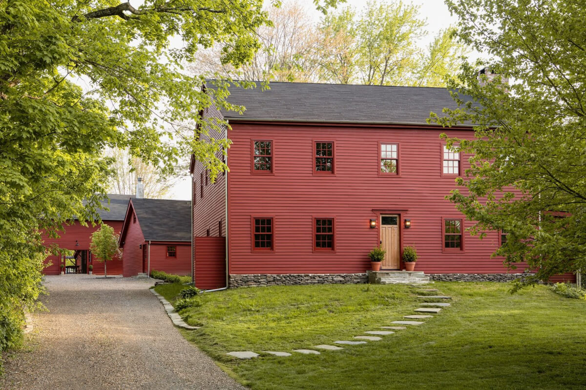 red barn exterior hudson valley A Reimagined Farmhouse by Corbin Bernsen and Amanda Pays Lists for $4.6 Million