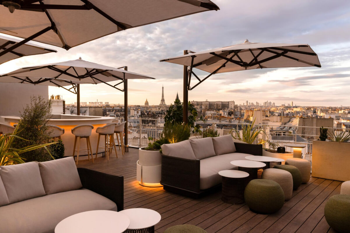 rooftop bar hotel dame des arts - best hotels latin quarter paris nordroom