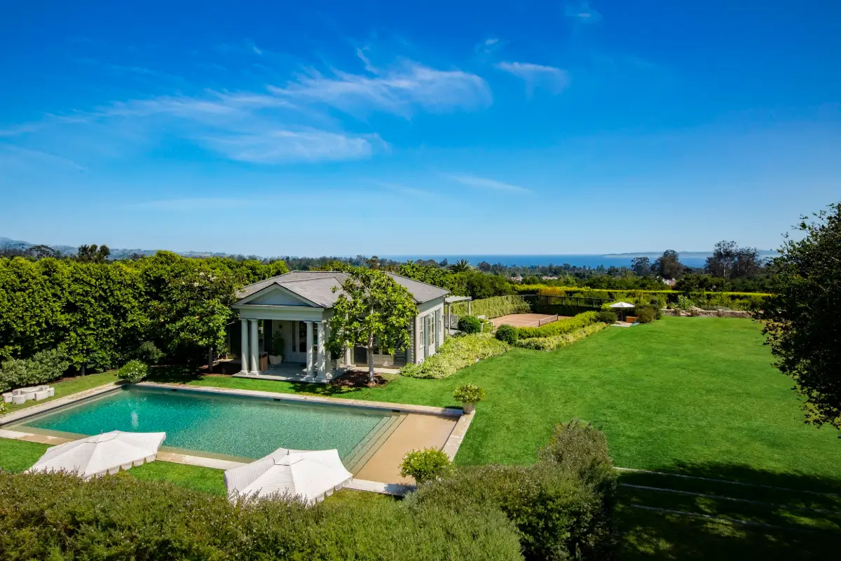 Adam Levine and Behati Prinsloo's Montecito Estate is For Sale 34 Adam-Levine-Behati-Prinsloo-Montecito-Estate-For-Sale-Nordroom-pool-house-from-above