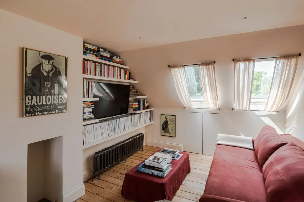 A Bright Late Victorian Townhouse in London 21 attic television room