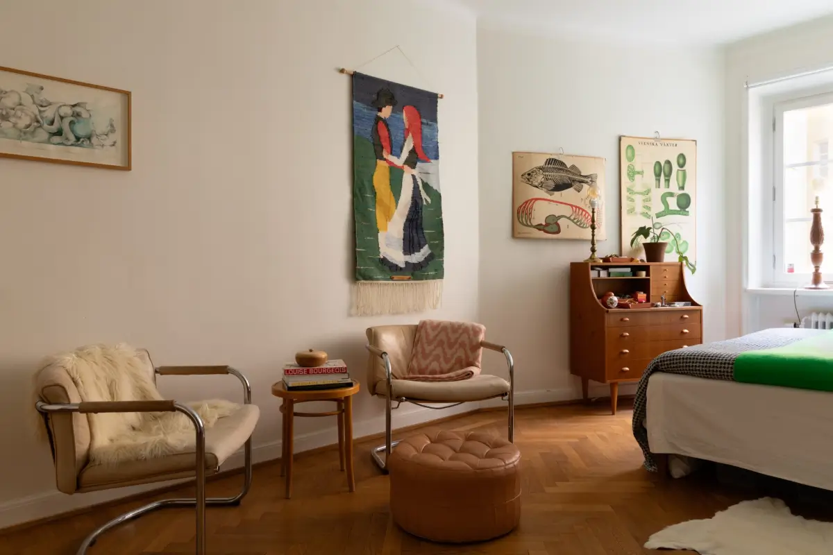 A Cozy 1920s Apartment Filled with Books, Art, and Music 20 bedroom chairs