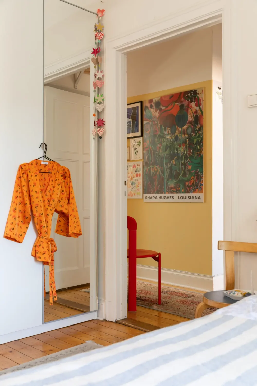 A Cozy Colorful Family Apartment with an Industrial Room Divider 17 bedroom detail