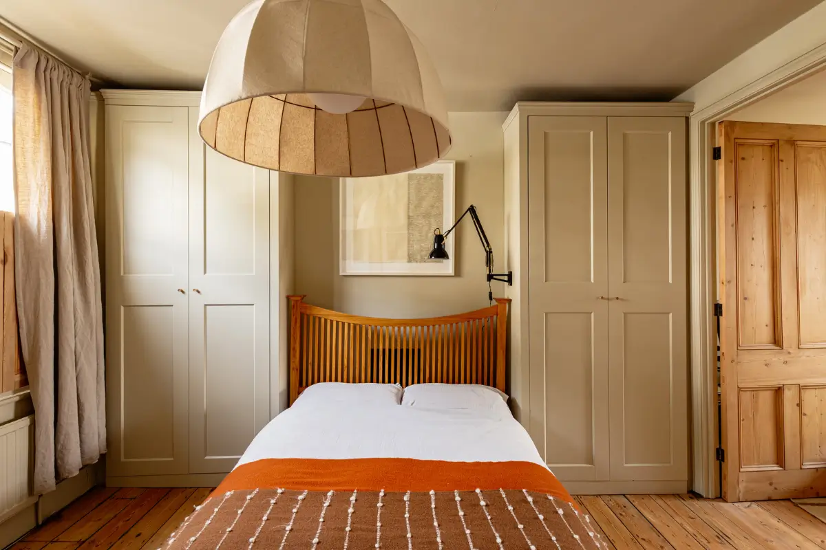 A Muted Color Palette and Original Details in a Victorian Terrace House 14 bedroom double wardrobes