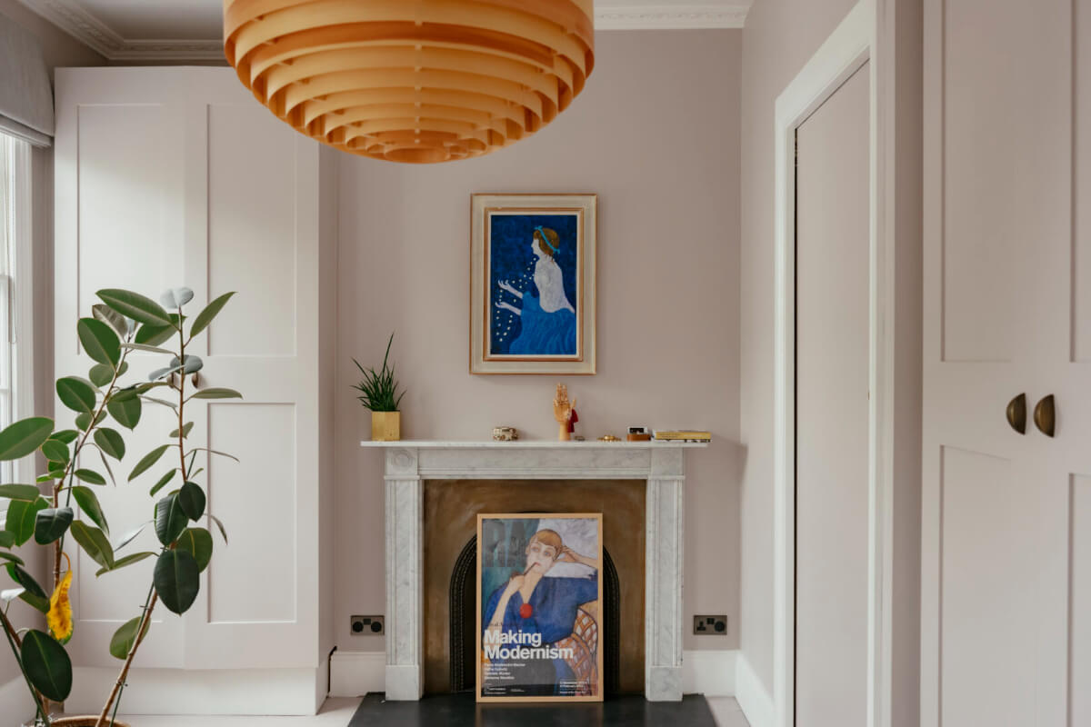bedroom marble fireplace
