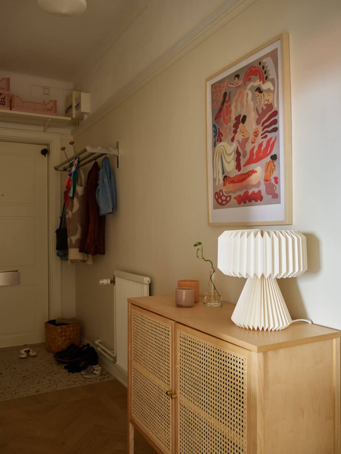 A Stockholm Apartment with a Butter-Yellow Bedroom 21 beige hall A Stockholm Apartment with a Butter-Yellow Bedroom